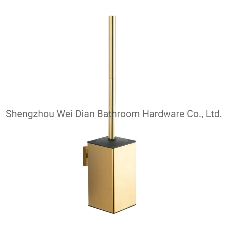 Black 304 Stainless Steel Square Toilet Accessories Wall Mounted Toilet Cleaning Brush Holder