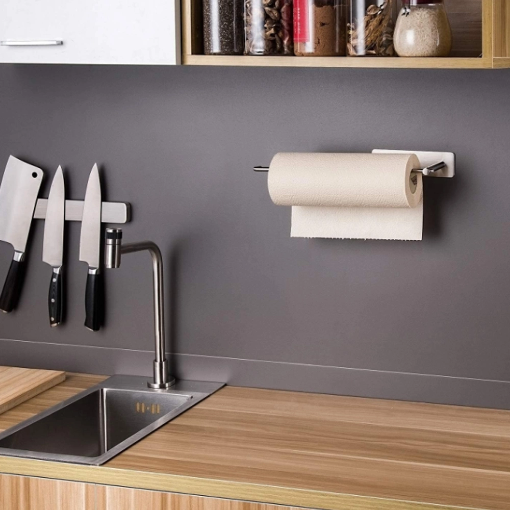 Paper Towel Holder Under Kitchen Cabinet Self Adhesive Towel Paper Holder Stick on Wall SUS304 Stainless Steel