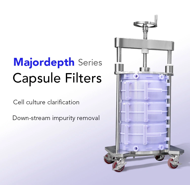 High Contaminant Holding Capacity Major-Depth Capsule Filters Flexible Filtration Area for Cell Culture Clarification